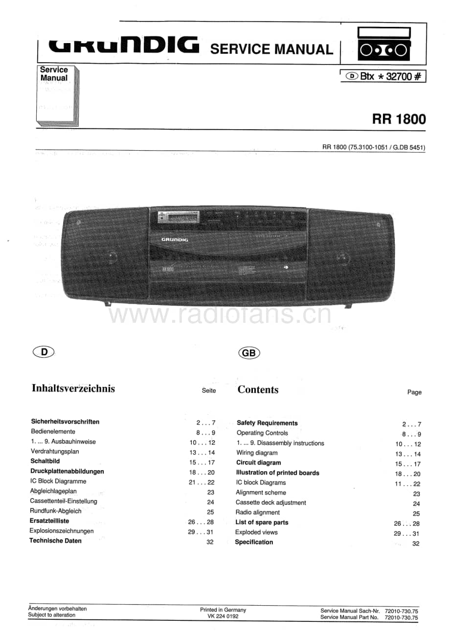 GrundigRR1800 维修电路图、原理图.pdf_第1页