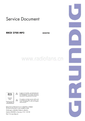GrundigRRCD2700MP3 维修电路图、原理图.pdf