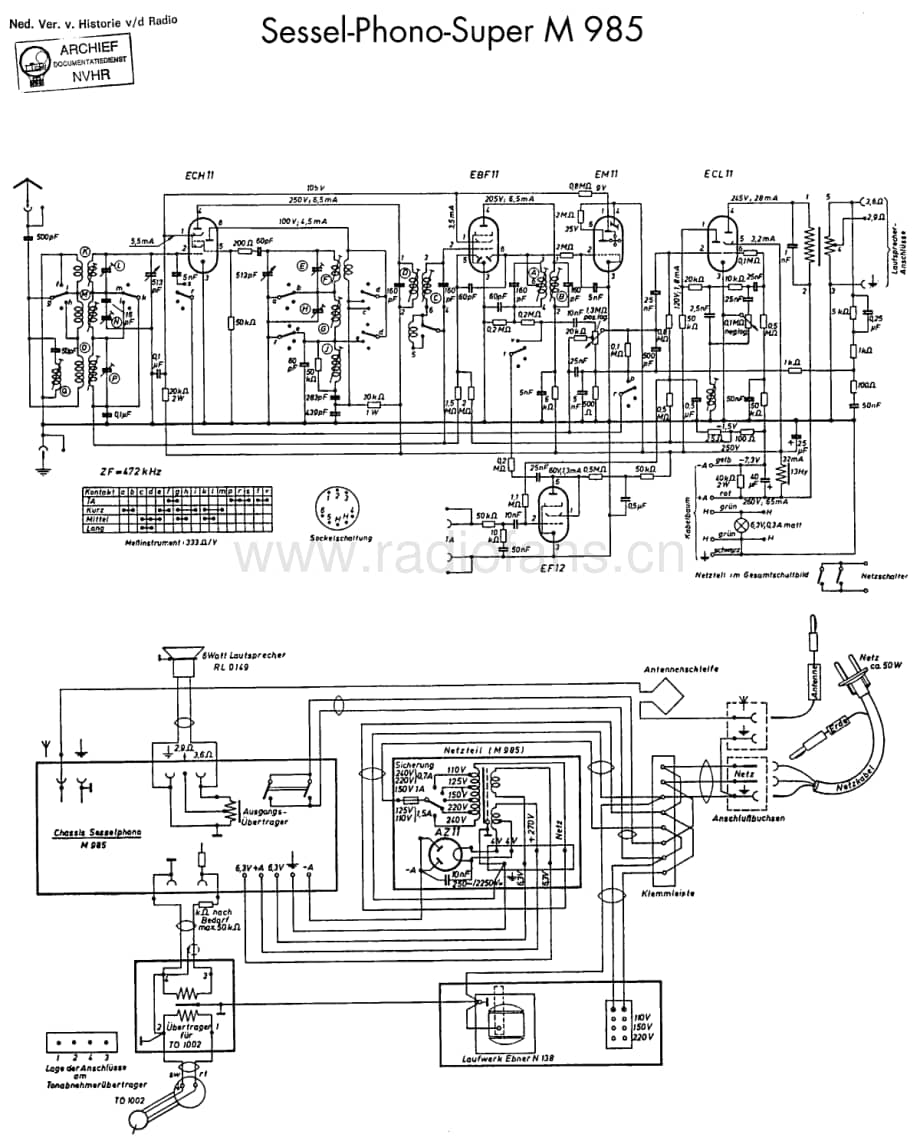 Telefunken_M985 维修电路图 原理图.pdf_第1页