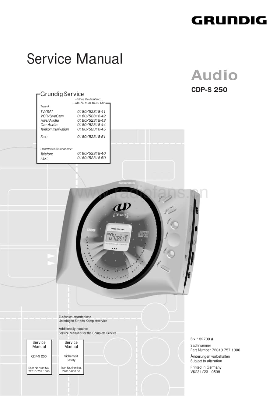 GrundigCDPS250 维修电路图、原理图.pdf_第1页