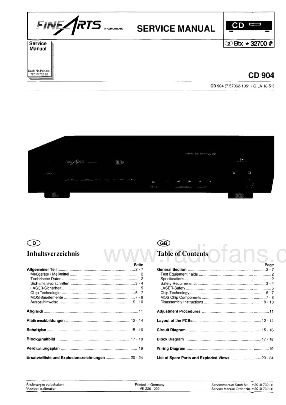 GrundigCD904ServiceManual(1) 维修电路图、原理图.pdf_第2页