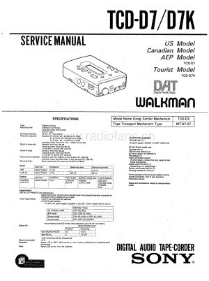 SONY TCD D7 SERVICE MANUAL电路图 维修原理图.pdf