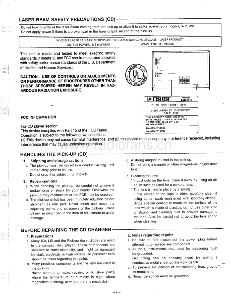 FisherTAD9415ServiceManual 电路原理图.pdf_第3页