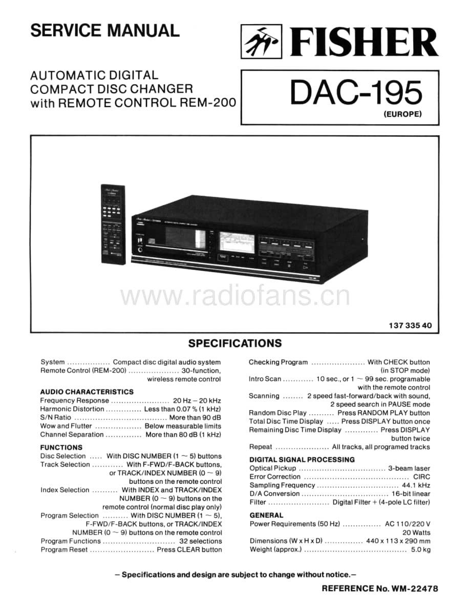 FisherDAC195Schematic电路原理图 维修电路图 原理图.pdf_第1页