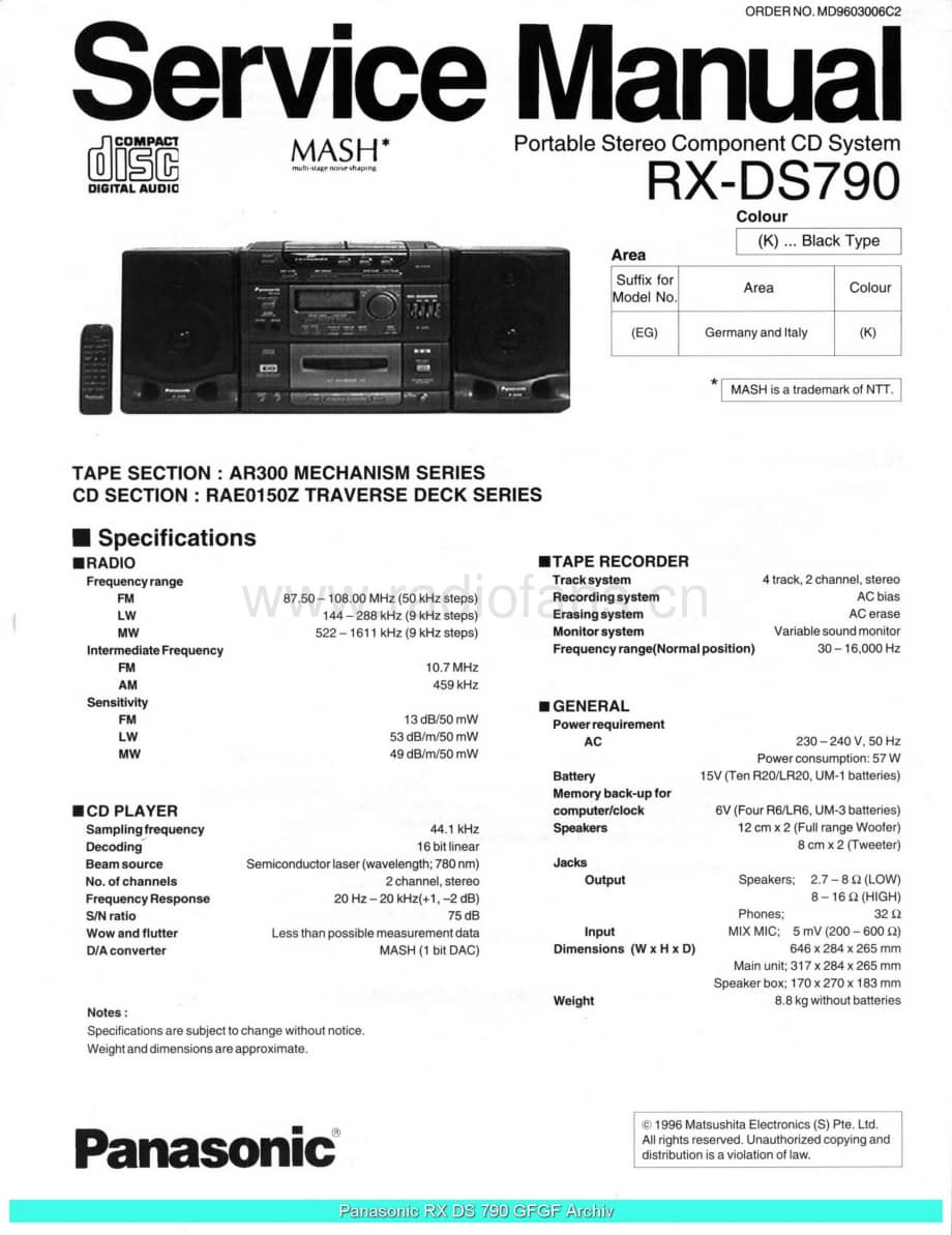 Panasonic_RX-DS790_sch 电路图 维修原理图.pdf_第1页