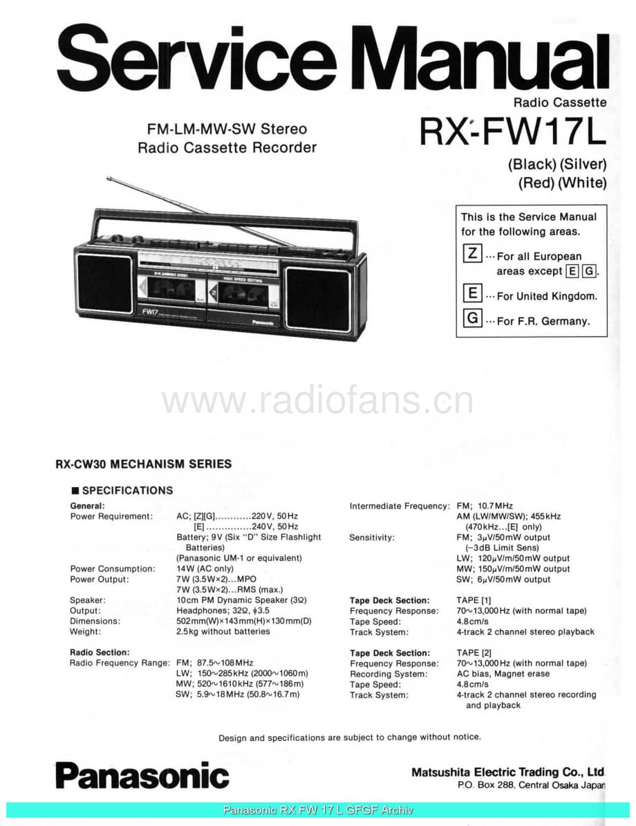 Panasonic_RX-FW17L_sch 电路图 维修原理图.pdf_第1页