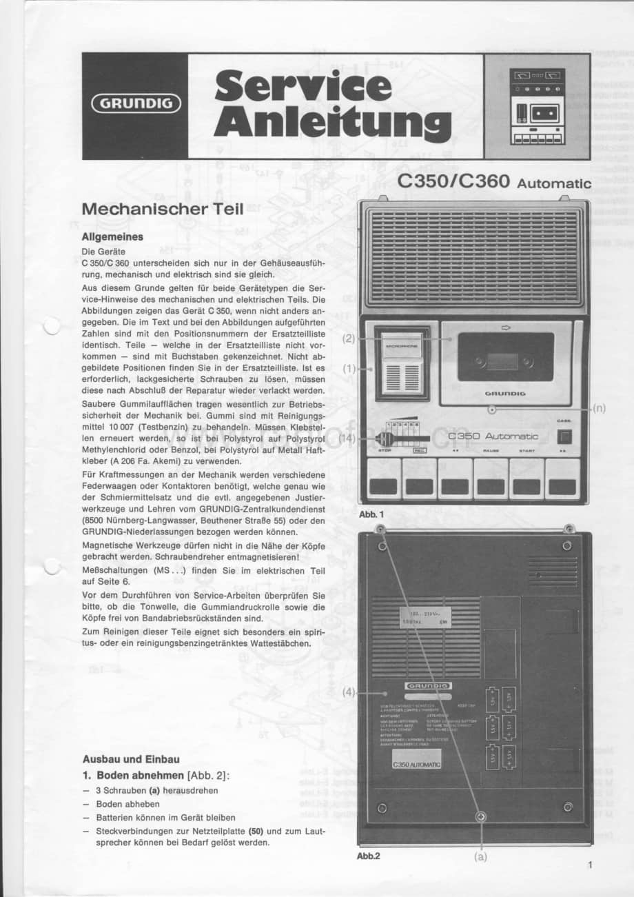 GrundigC350AUTOMATIC 维修电路图、原理图.pdf_第1页