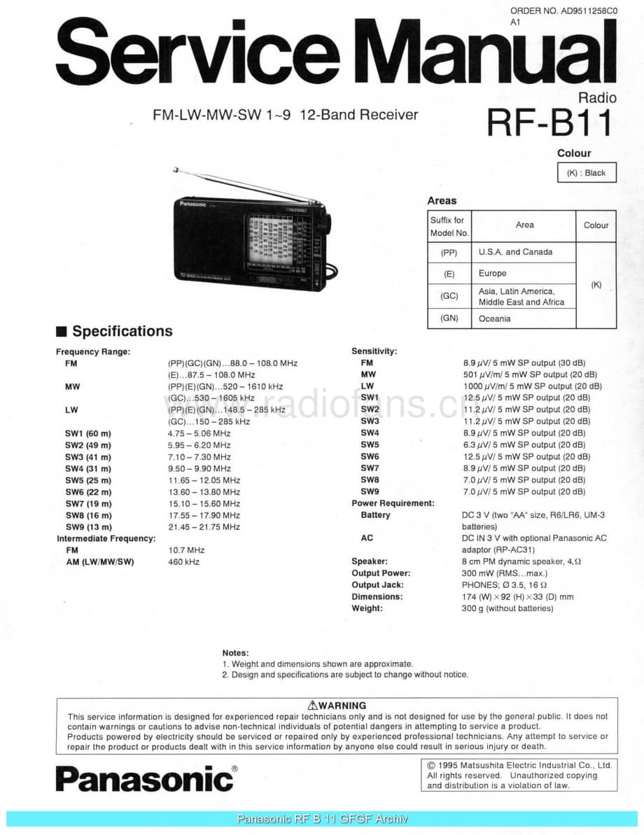 Panasonic_RF-B11_sch 电路图 维修原理图.pdf_第1页