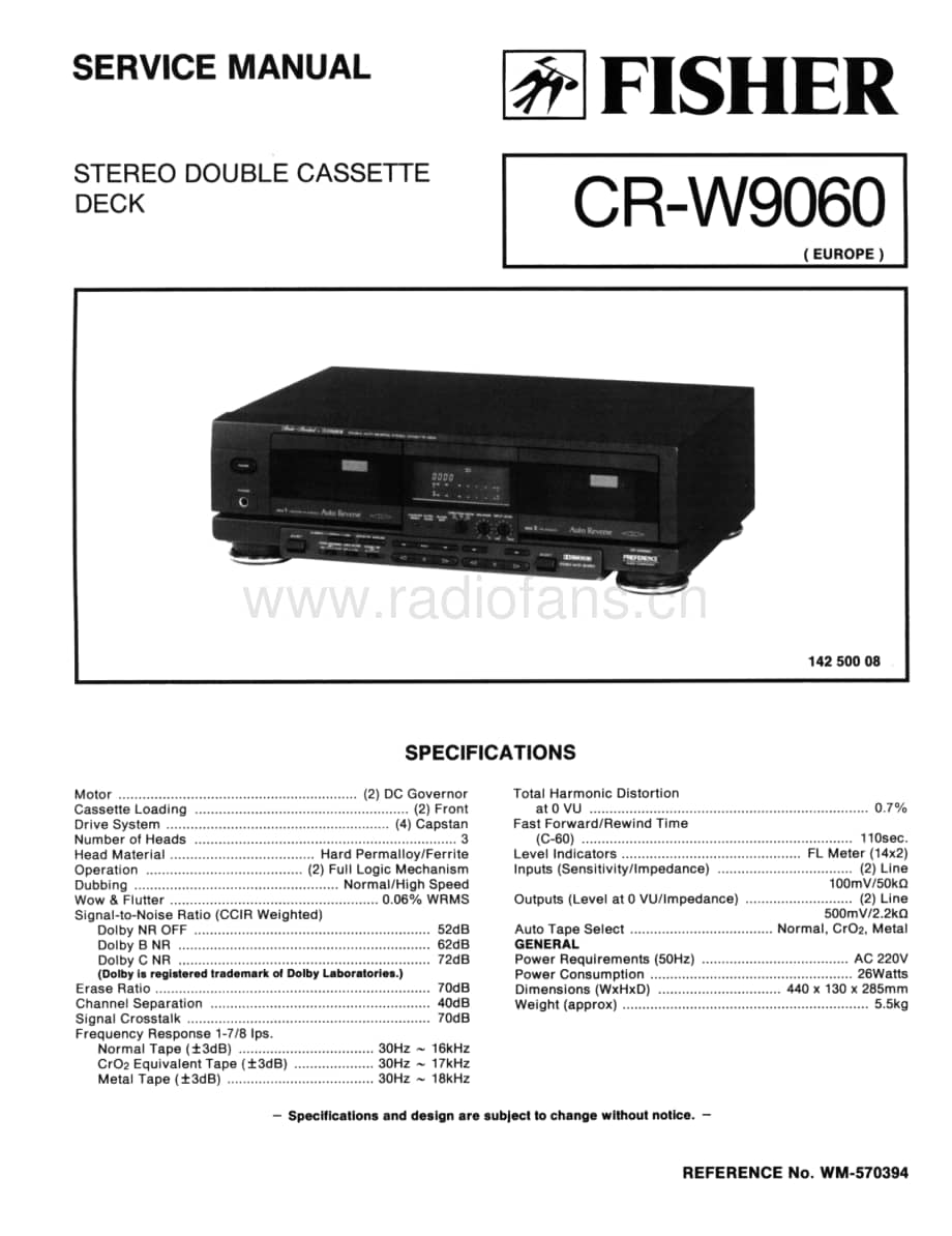 FisherCRW9060Schematic电路原理图 维修电路图 原理图.pdf_第1页