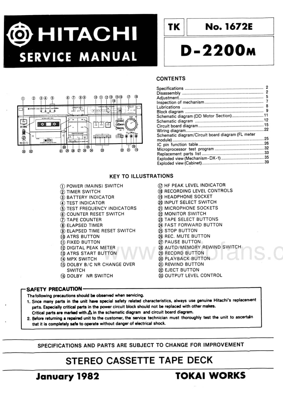 hitachi_d-2200m 电路图 维修原理图.pdf_第1页