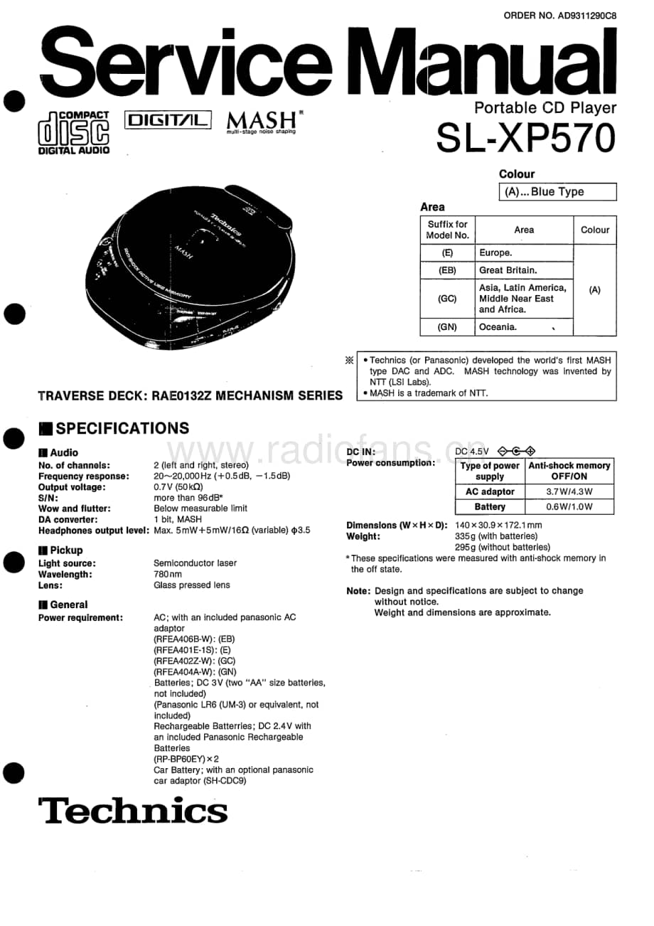 technics_portable_sl-xp-570 电路图 维修原理图.pdf_第1页