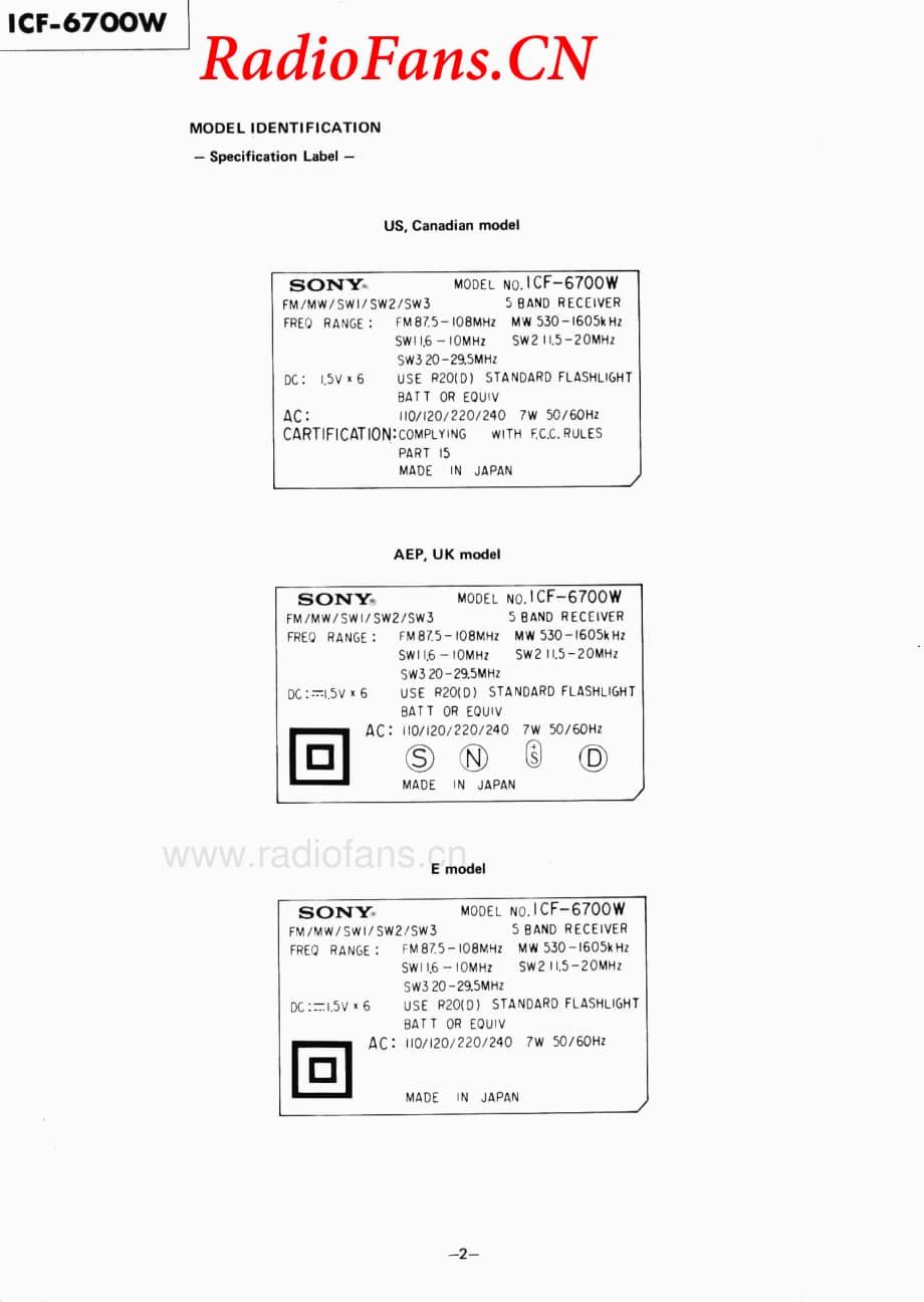 SONYicf6700w_service 电路图 维修原理图.pdf_第2页