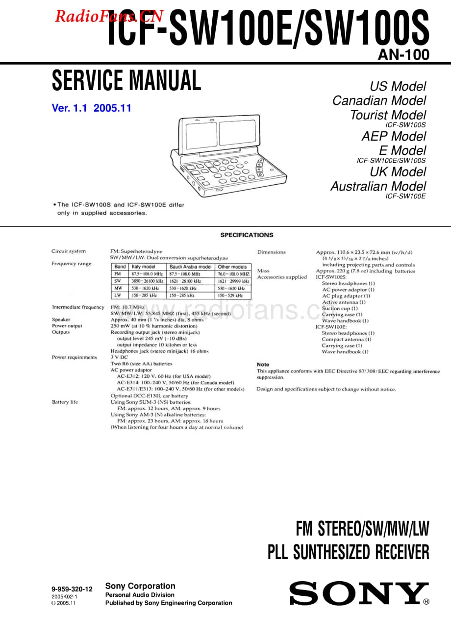 sony_icf-sw100s_service_manual 电路图 维修原理图.pdf_第1页