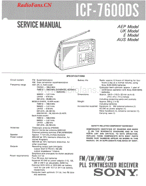 SONYicf-7600ds 电路图 维修原理图.pdf