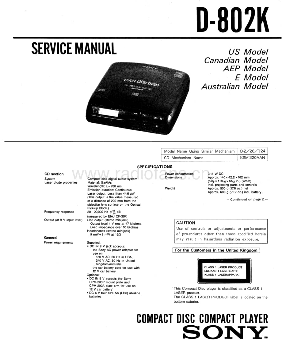 sony_D-802K 电路图 维修原理图.pdf_第1页