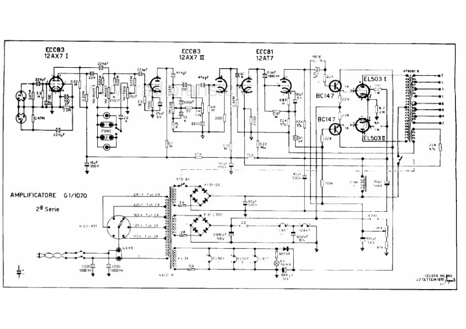 Geloso G1-1070 Amplifier II series 电路原理图.pdf_第1页