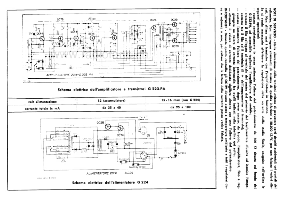 Geloso G223PA Amplifier G224 Power supply 电路原理图.pdf_第1页