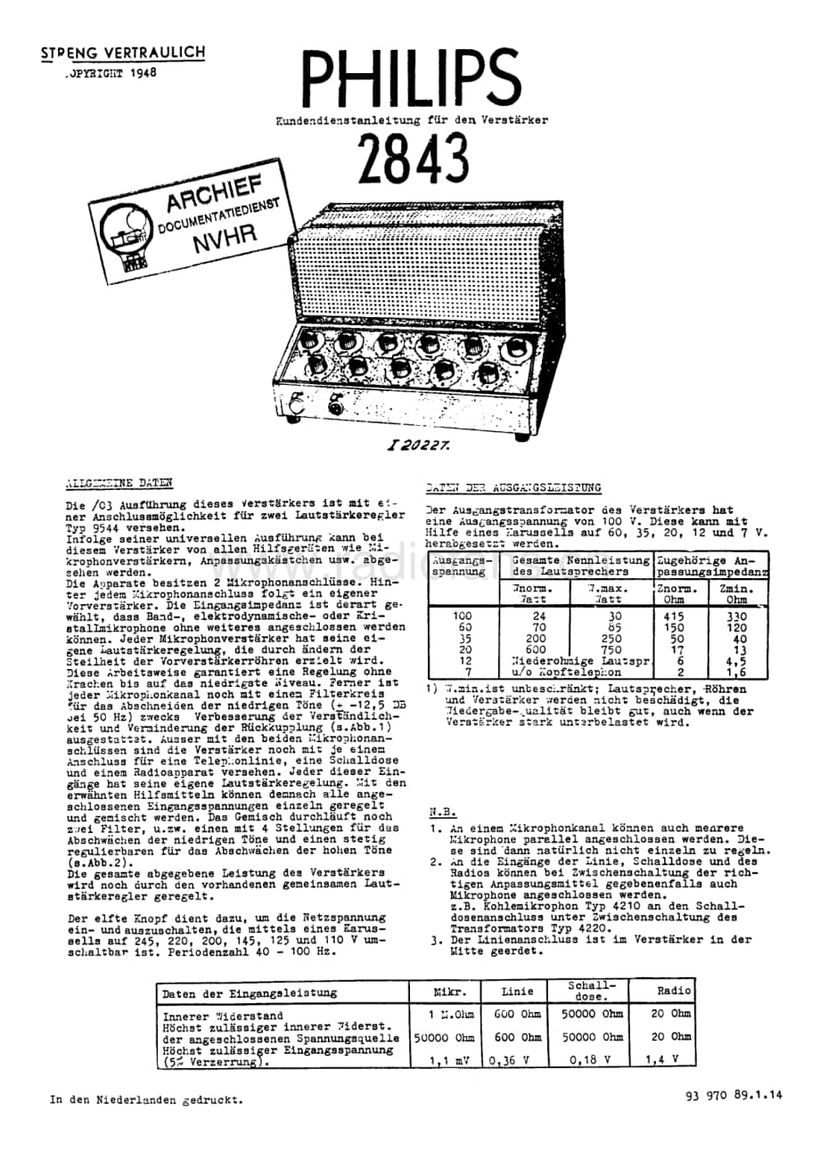 Philips 2843 电路原理图.pdf_第1页