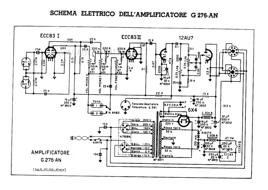 Geloso G276AN Preamplifier 电路原理图.pdf_第1页