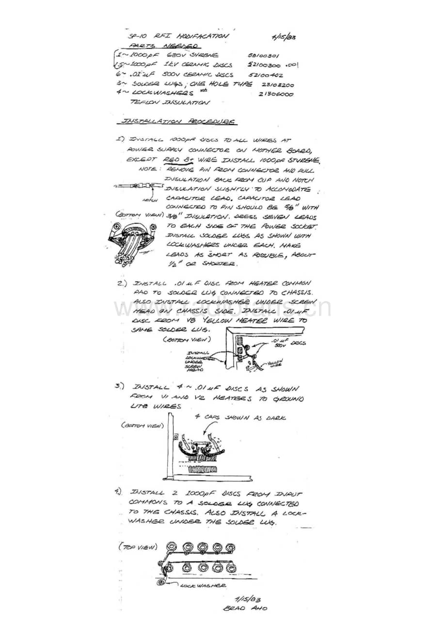 Audio Research SP10 RFI modification 电路原理图.pdf_第1页