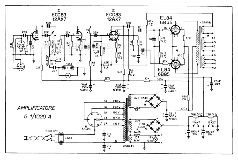 Geloso G1-1020A Amplifier 电路原理图.pdf_第1页