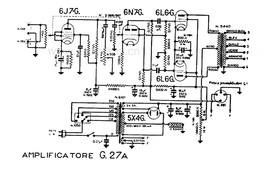 Geloso G27A Amplifier 电路原理图.pdf_第1页