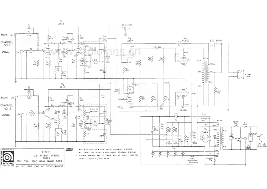 Ampeg B-15-N 电路原理图.pdf_第1页