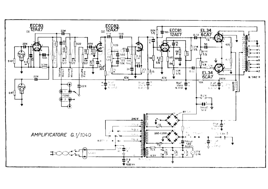 Geloso G1-1040 Amplifier 电路原理图.pdf_第1页