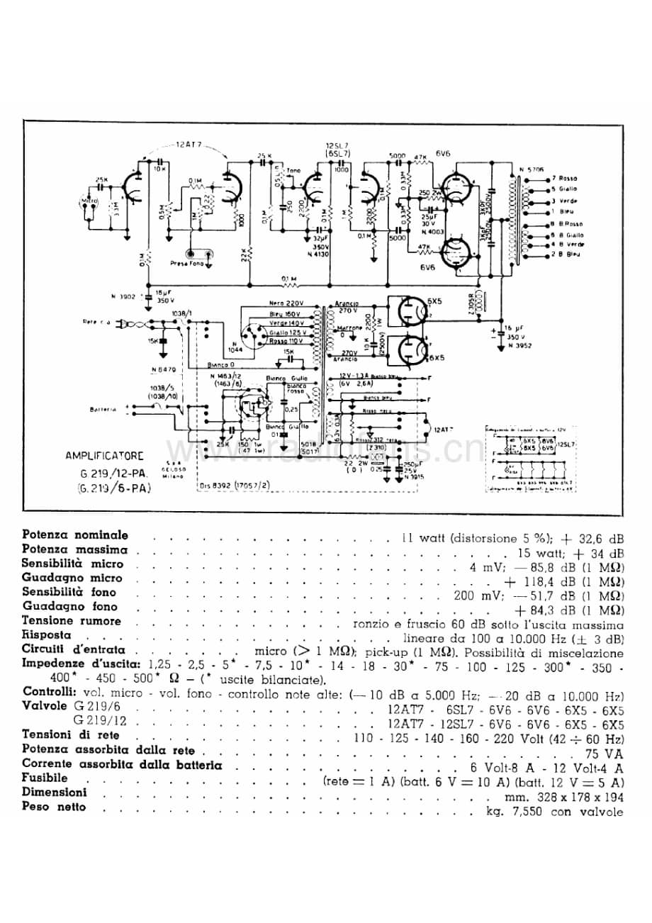 Geloso G219-12PA G219-6PA 电路原理图.pdf_第1页