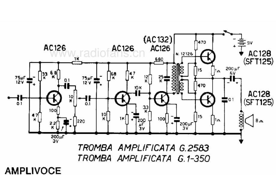 Geloso G2583 G1-350 Amplified Trumpet 电路原理图.pdf_第1页