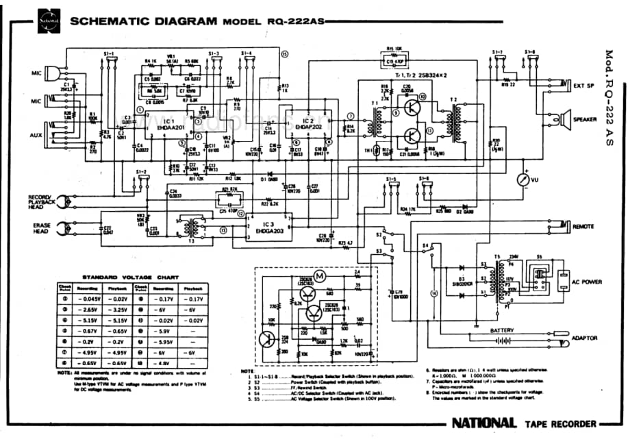 National RQ-222AS recorder 电路原理图.pdf_第1页