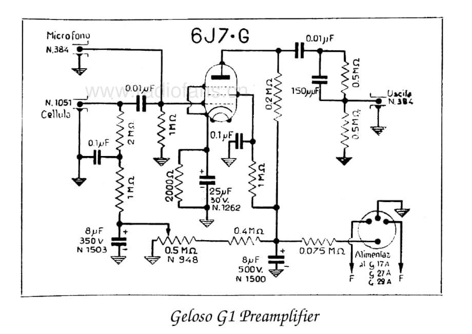 Geloso G1 Preamplifier 电路原理图.pdf_第1页