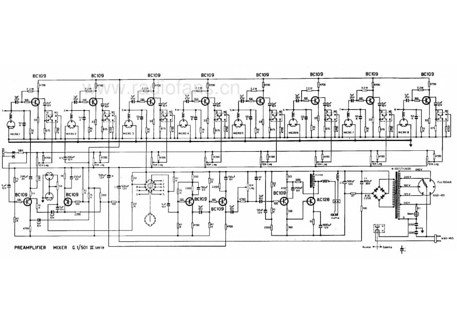 Geloso G1-501 II series Preamplifier mixer 电路原理图.pdf_第1页