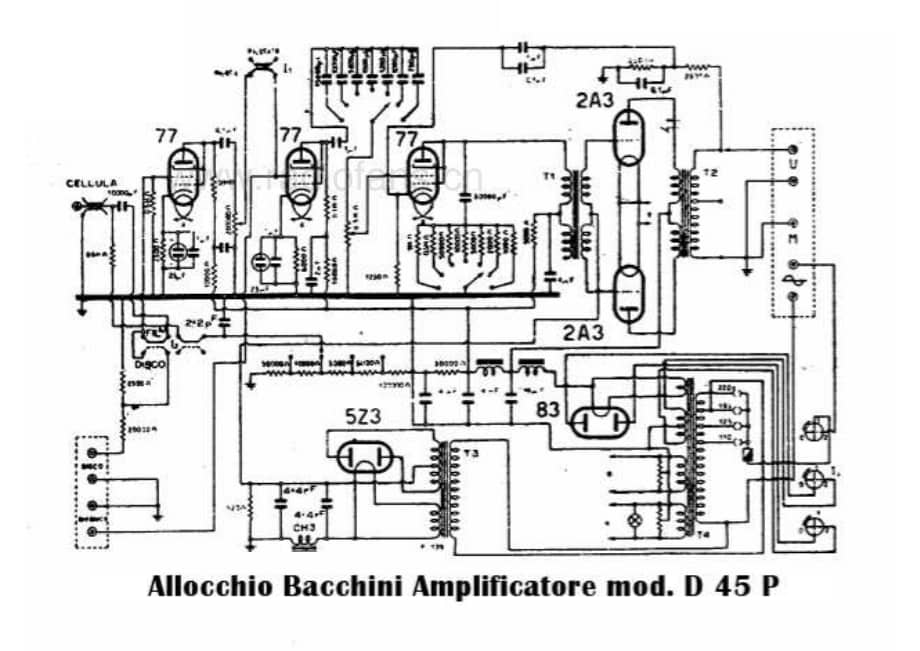 Allocchio Bacchini Amplificatore D45PN 电路原理图.pdf_第1页