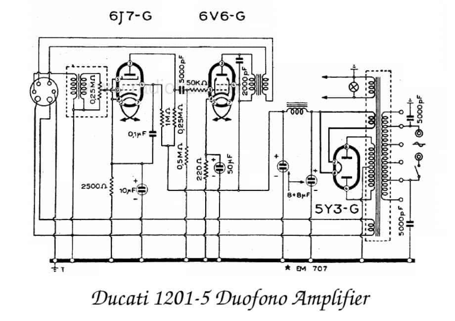 Ducati 1201-5 Duofono amplifier 电路原理图.pdf_第1页