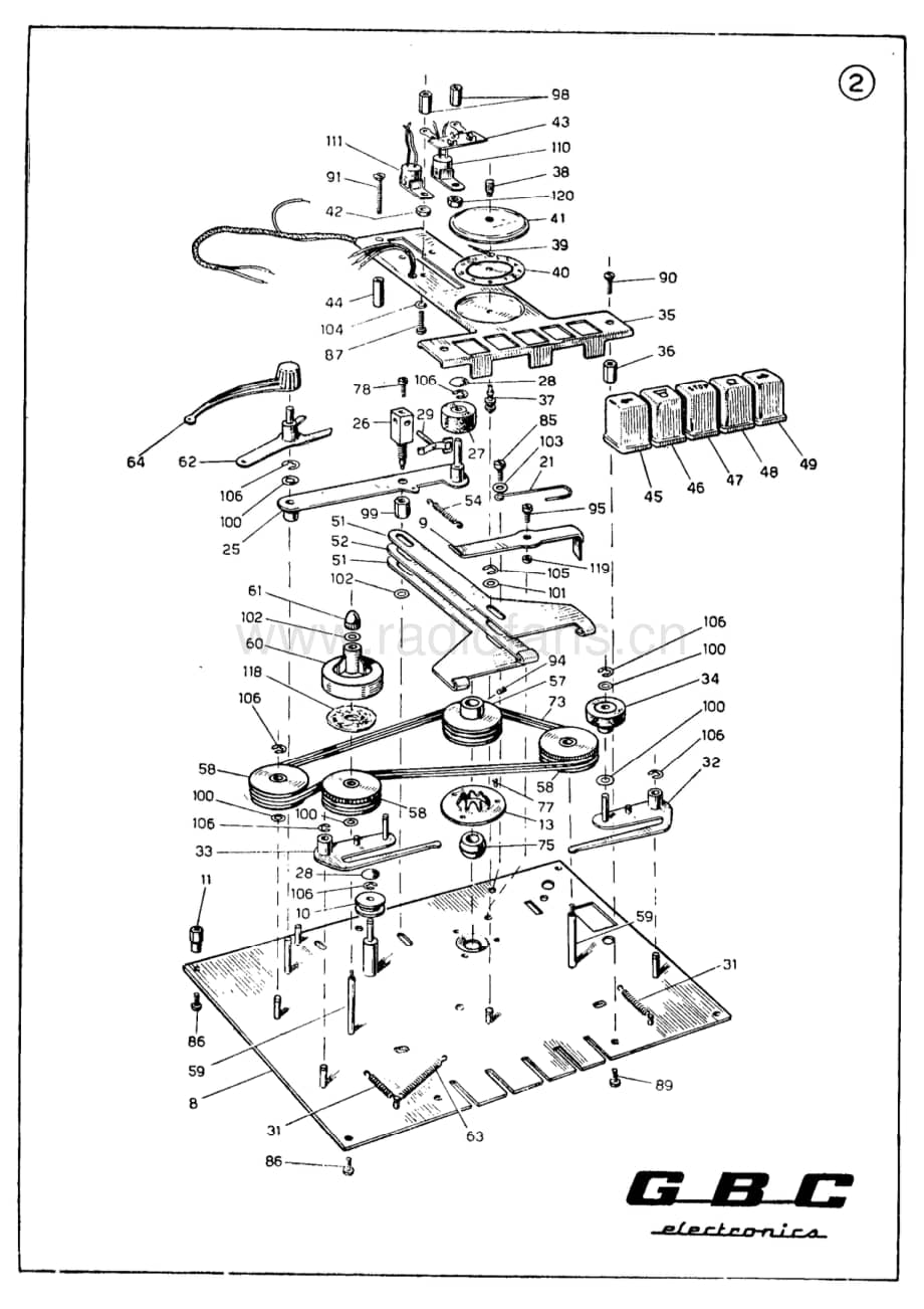 GBC PT10 PT12 PT15 tape recorder mechanical drawings 电路原理图.pdf_第2页