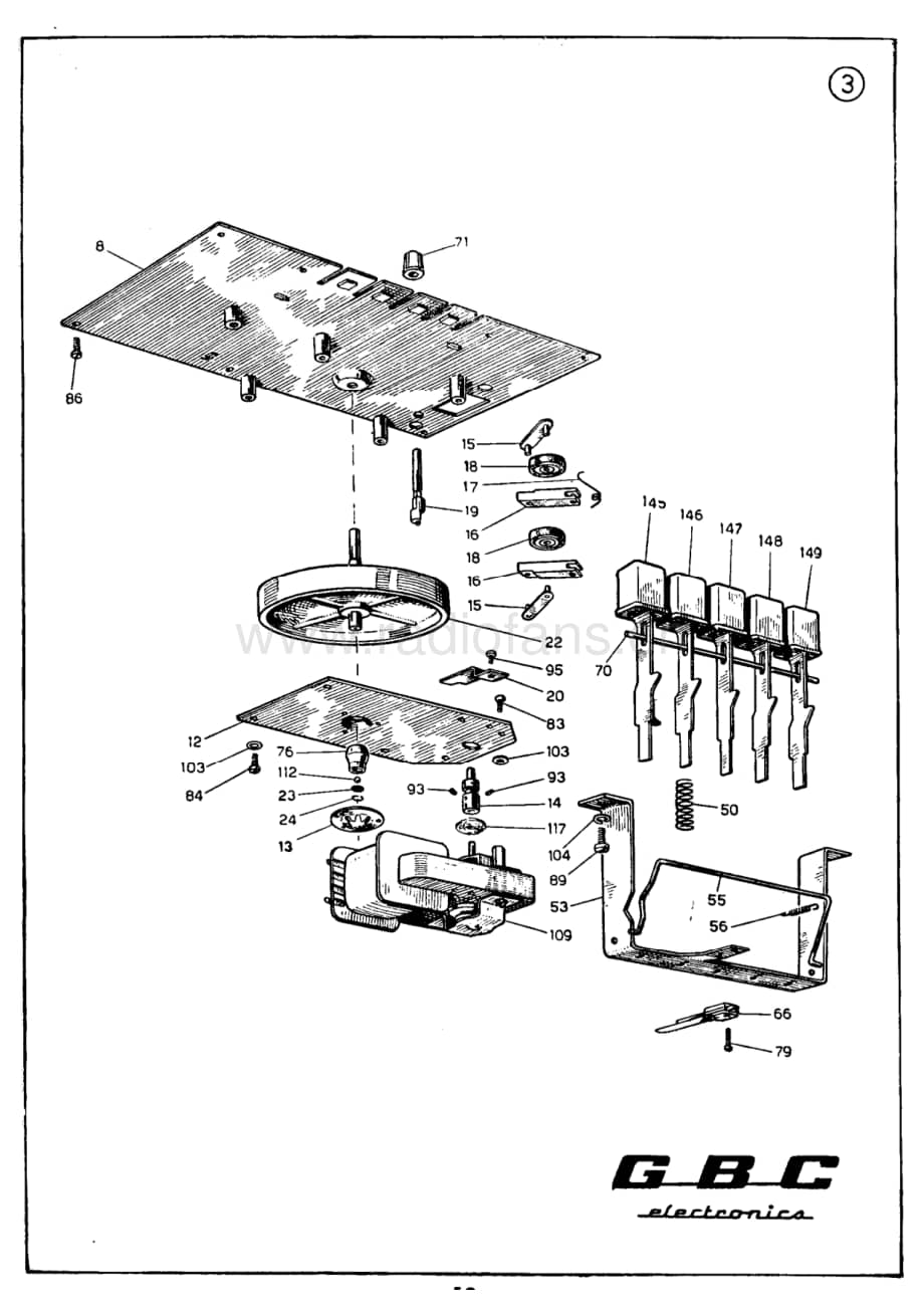 GBC PT10 PT12 PT15 tape recorder mechanical drawings 电路原理图.pdf_第3页