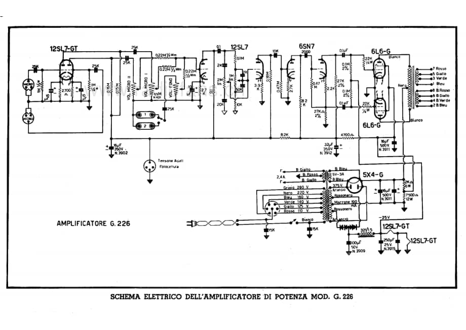 Geloso G226 Power amplifier 电路原理图.pdf_第1页