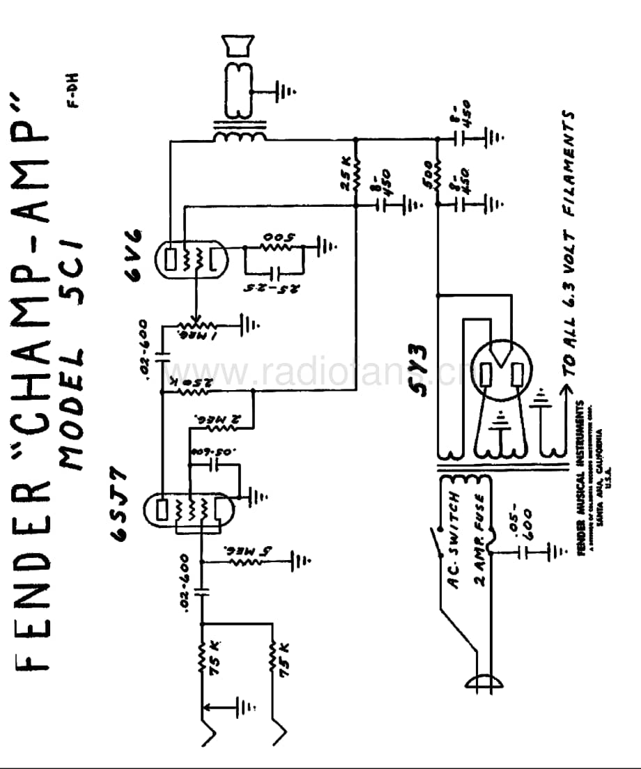 Fender 5C1 Champion 800 电路原理图.pdf_第1页