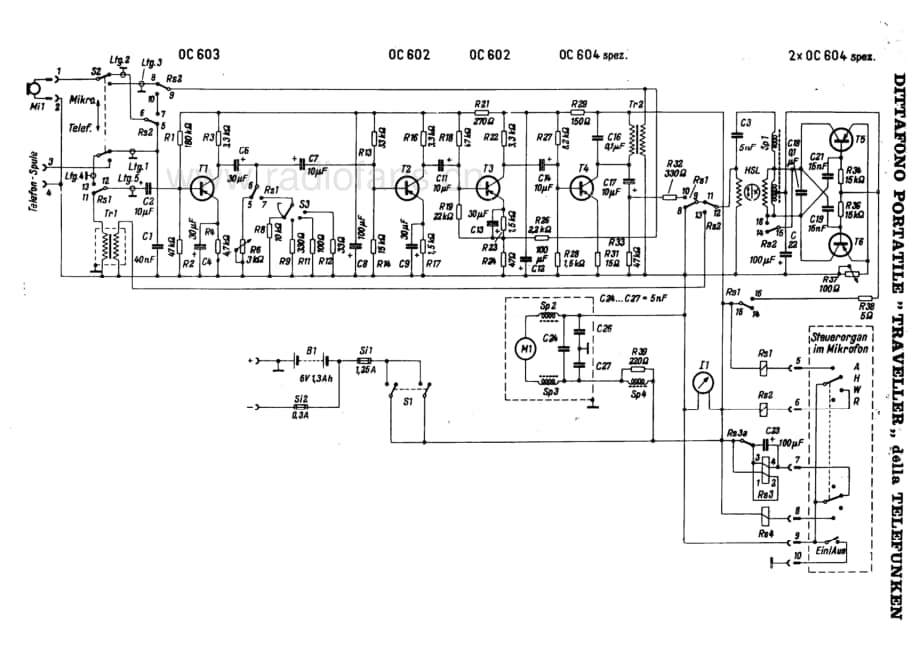 Telefunken Traveller dictatophone 电路原理图.pdf_第1页