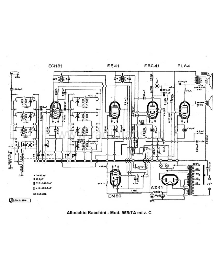 Allocchio Bacchini 955TA C 电路原理图.pdf_第1页