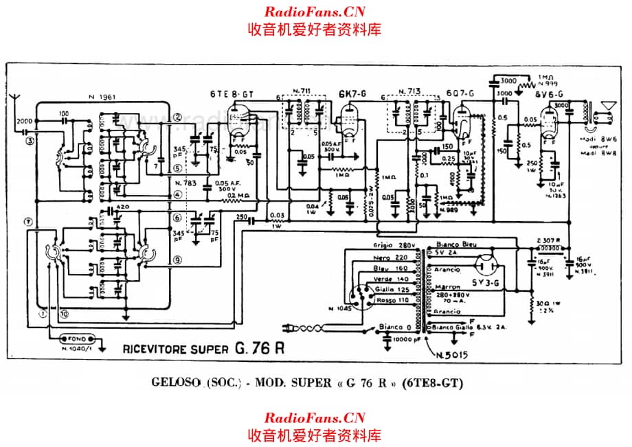 Geloso Super G76R (6TE8GT) 电路原理图.pdf_第1页