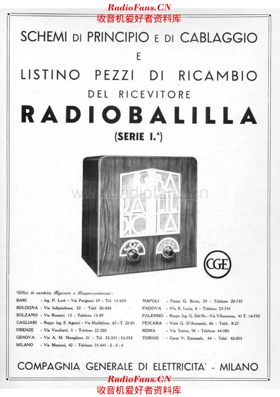 CGE Radiobalilla 1st series 电路原理图.pdf_第1页