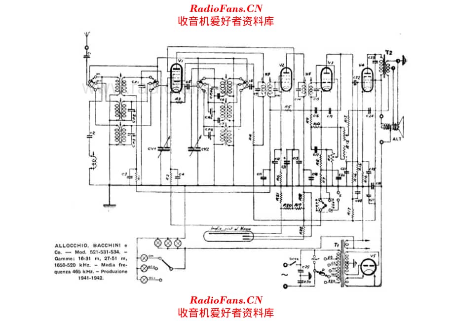 Allocchio Bacchini 521 - 531 - 534 schematic 电路原理图.pdf_第1页