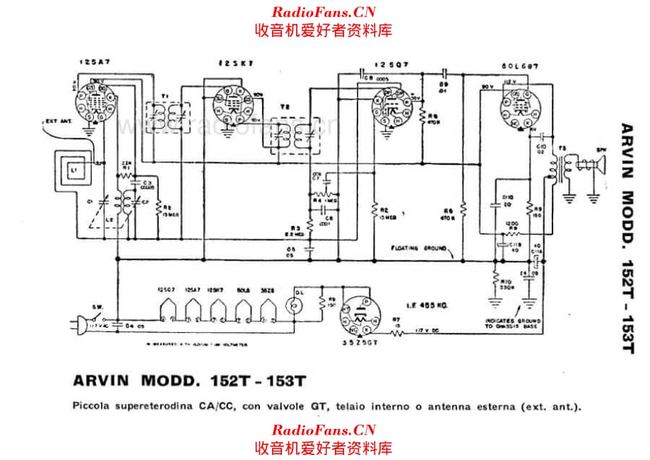 Arvin 152T - 153T 电路原理图.pdf_第1页