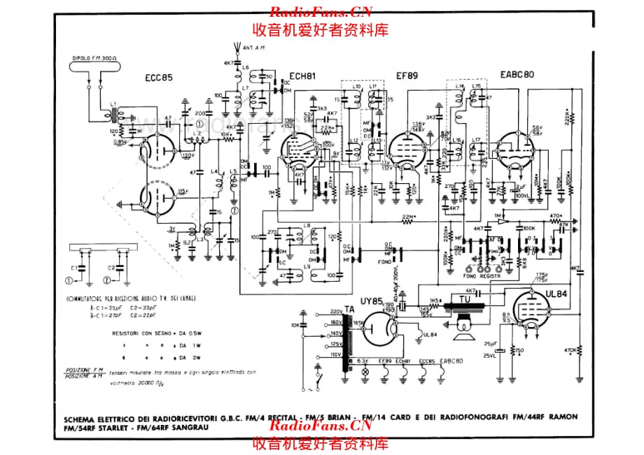 GBC FM-4 Recital FM-5 Brian FM-14 Card FM-44RF Ramon FM-54RF Starlet FM-64RF Sangrau 电路原理图.pdf_第1页