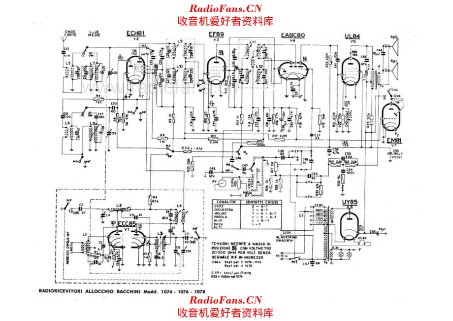 Allocchio Bacchini 1074 - 1076 - 1078 电路原理图.pdf_第1页