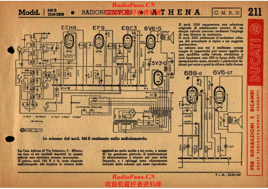 Athena 546B radiolampada 电路原理图.pdf_第1页