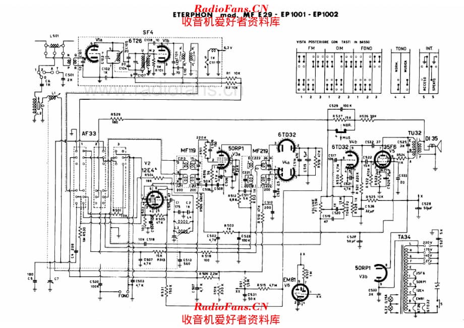 Eterphon MF E29 - EP1001 - EP1002 电路原理图.pdf_第1页