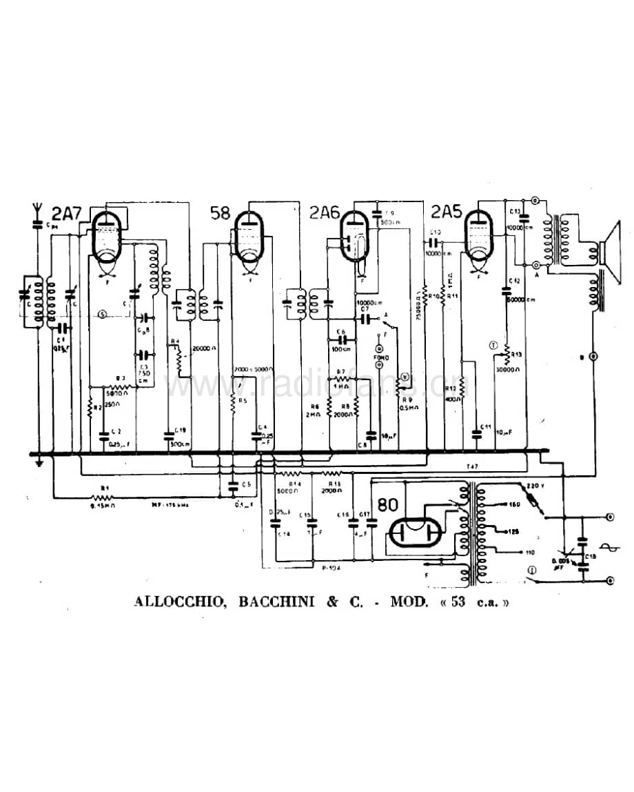 Allocchio Bacchini 53CA 电路原理图.pdf_第1页